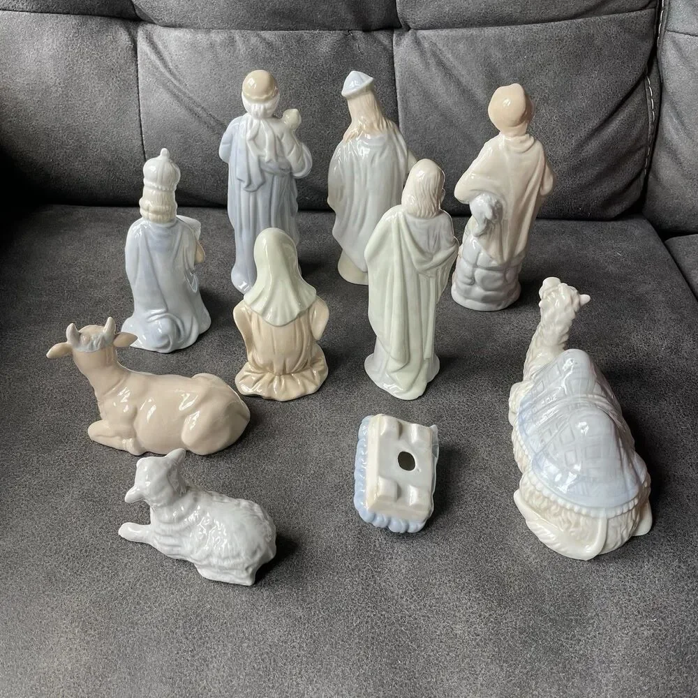Navtivity Set 10 Piece Mary Joseph Jesus Wise Men Camel Cow Sheep